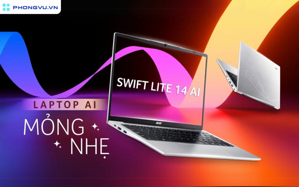 Top 6 laptop Acer AI tích hợp công nghệ AI mới nhất cực kì đáng mua 6 Với mức giá trong phân khúc laptop AI giá rẻ tầm trung, Swift Lite 14 AI là lựa chọn hấp dẫn