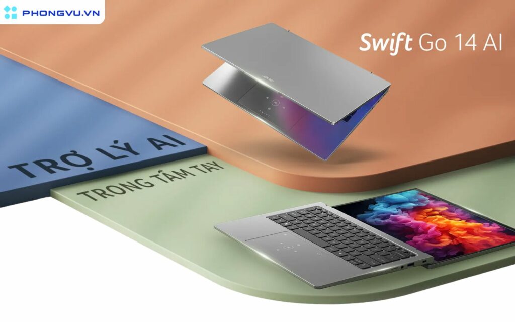 Top 6 laptop Acer AI tích hợp công nghệ AI mới nhất cực kì đáng mua 7 ACER Swift Go 14 AI nổi bật với thiết kế siêu mỏng nhẹ, chỉ 14.9mm và 1.3kg, mang đến sự tiện lợi tối đa khi di chuyển