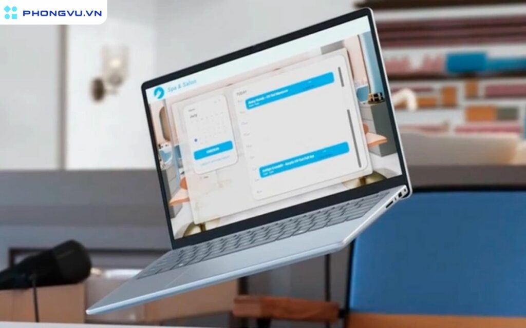 Mẫu Dell Inspiron 5440 G14 mang đến trải nghiệm di động ấn tượng với thiết kế vỏ nhựa cao cấp phủ nhôm