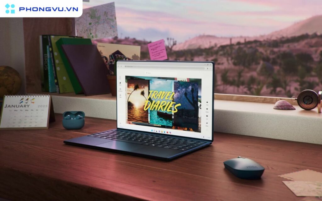 Video quảng cáo rò rỉ cũng tập trung vào thời lượng pin và khả năng AI của Yoga Slim 9 14