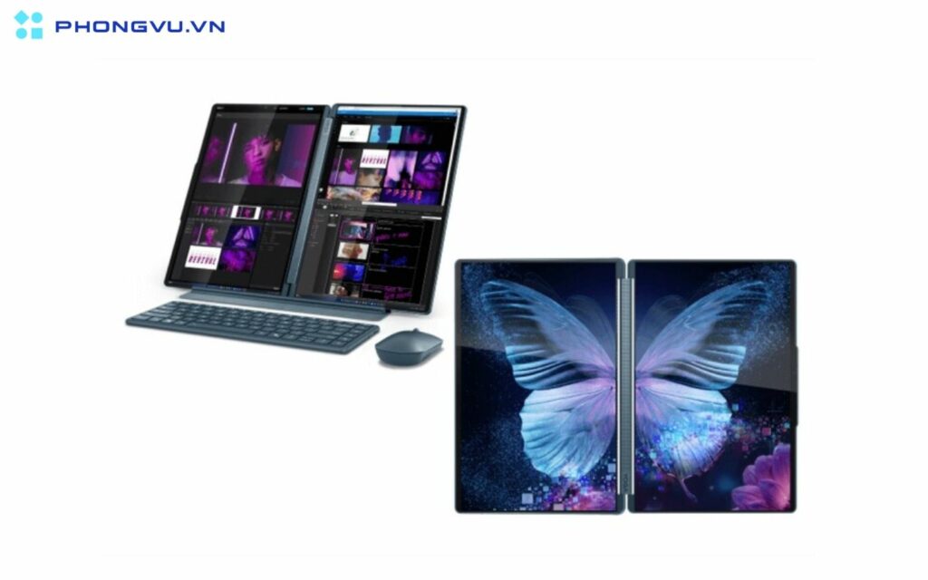 Theo những hình ảnh rò rỉ từ Evan Blass, dòng laptop Lenovo là Yoga Book 9i thế hệ mới sẽ sở hữu phần viền màn hình phía trên được làm mỏng hơn