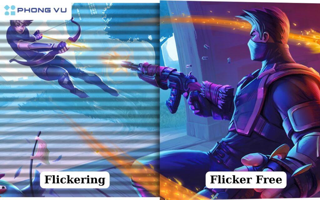 Tính năng Flicker Free và một số tính năng khác cần được cân nhắc khi mua màn hình. Không chú ý đến các tính năng bổ trợ là sai lầm phổ biến khi mua màn hình gaming