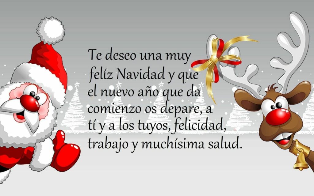 Mẫu thiệp Giáng sinh ông già Noel với chú tuần lộc dễ thương