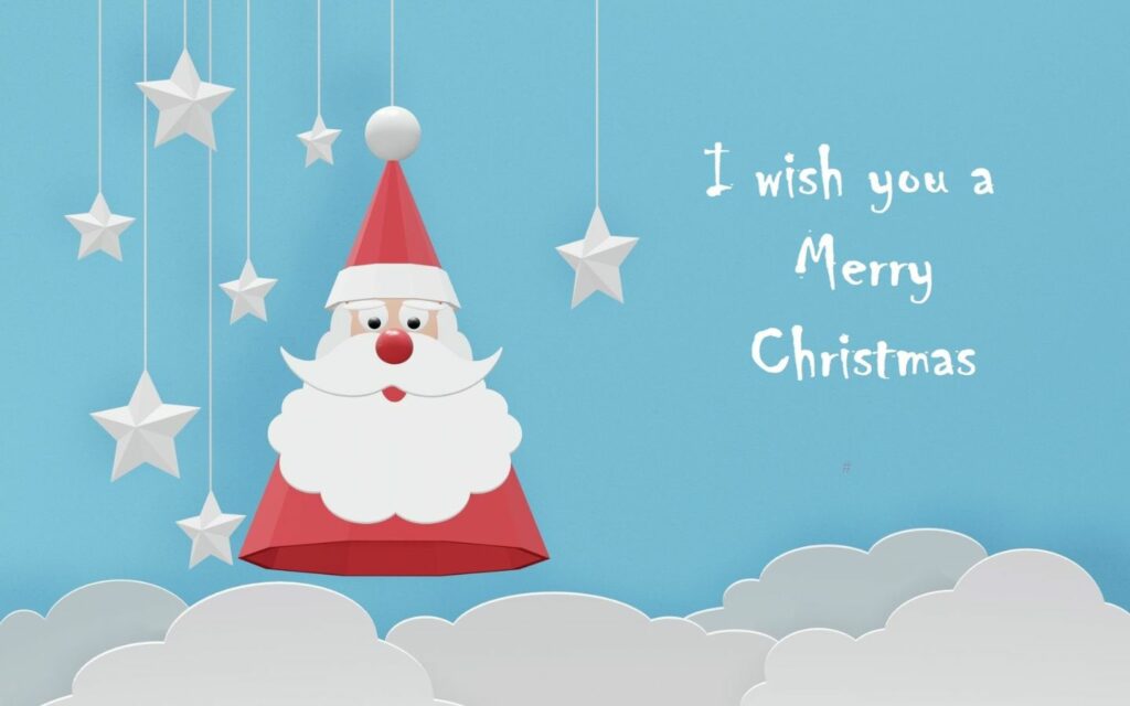 Mẫu thiệp Giáng sinh ông già Noel ngộ nghĩnh