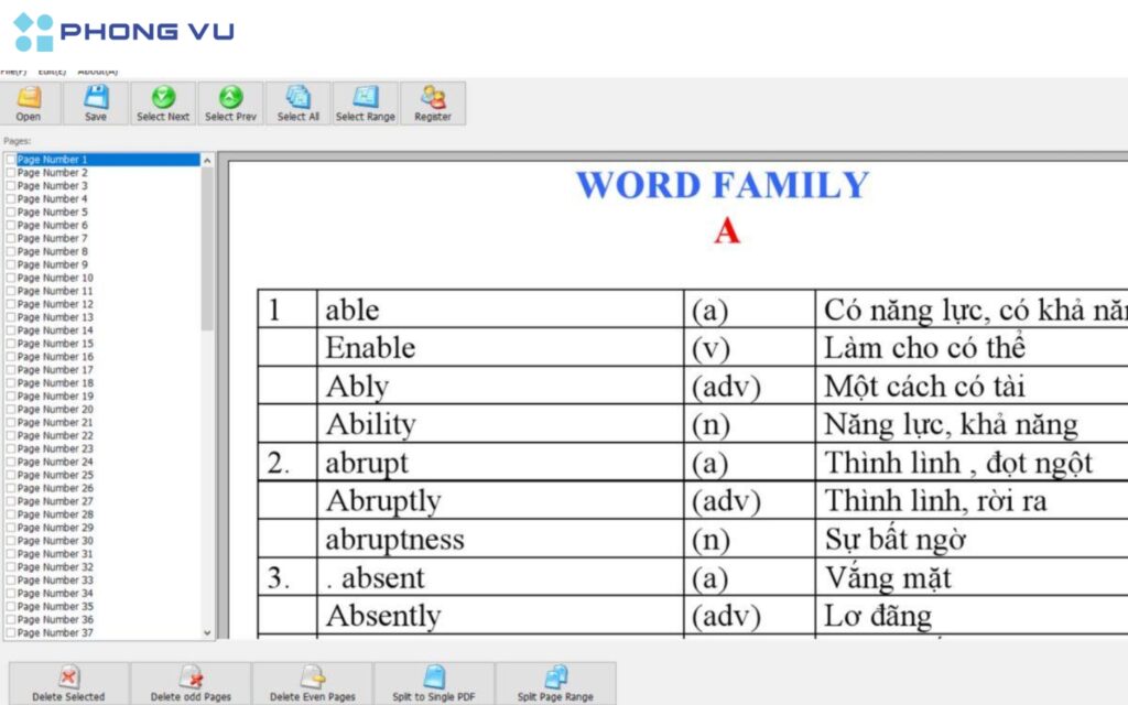 Chọn tệp PDF chứa các trang bạn muốn xóa.