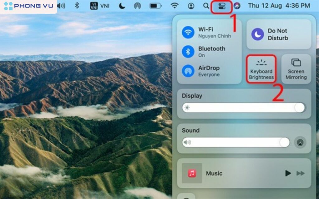 Cách bật đèn bàn phím trên MacOS