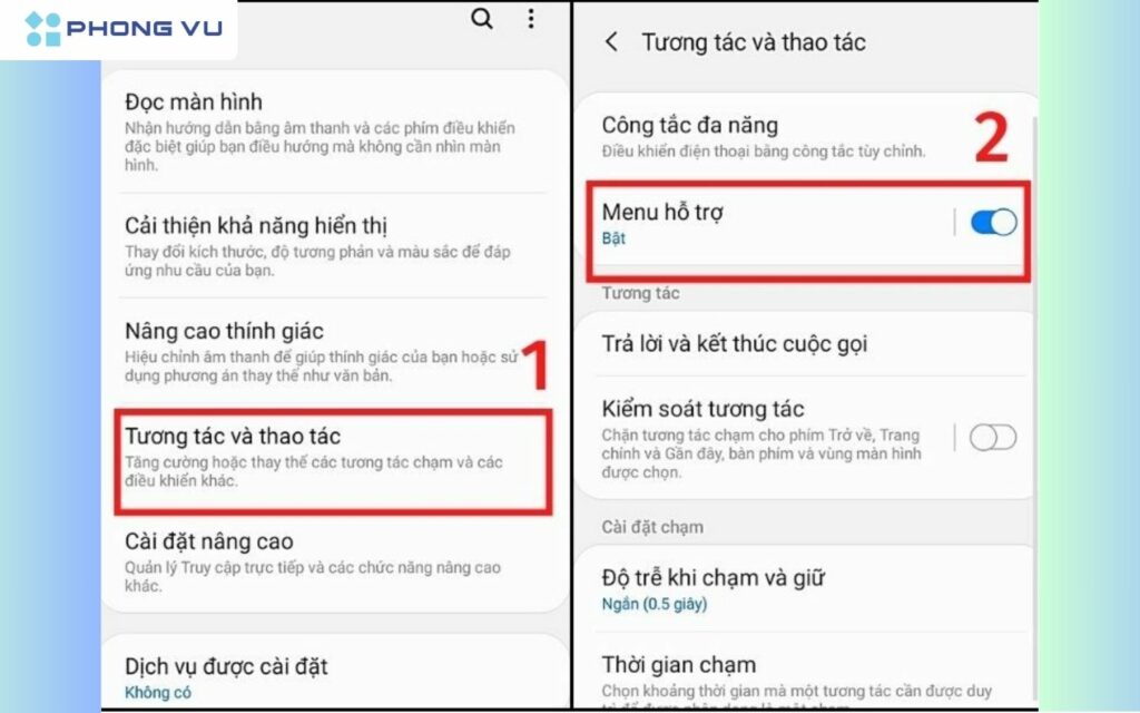 Cách chụp màn hình Samsung bằng cách kích hoạt phím Home ảo
