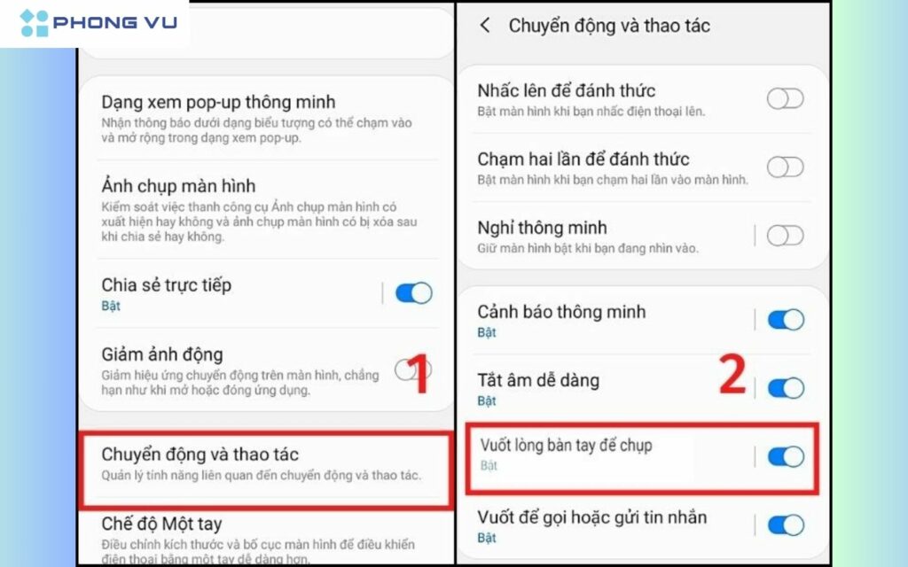 Hướng dẫn cách chụp màn hình Samsung bằng cử chỉ