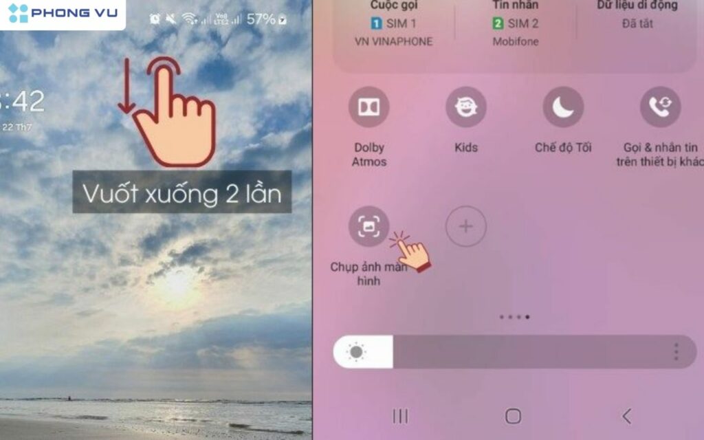 Chi tiết cách chụp màn hình Samsung bằng sử dụng cài đặt nhanh