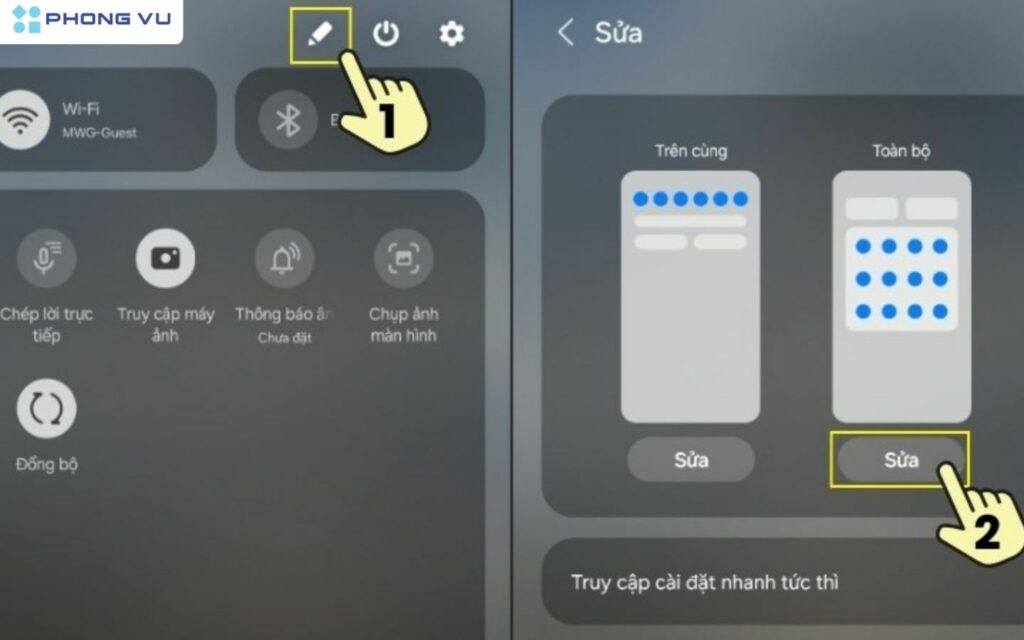 Hướng dẫn cách chụp màn hình Samsung bằng sử dụng cài đặt nhanh