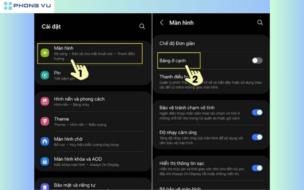 Cách chụp màn hình Samsung bằng sử dụng bảng điều khiển cạnh (Edge Panel)