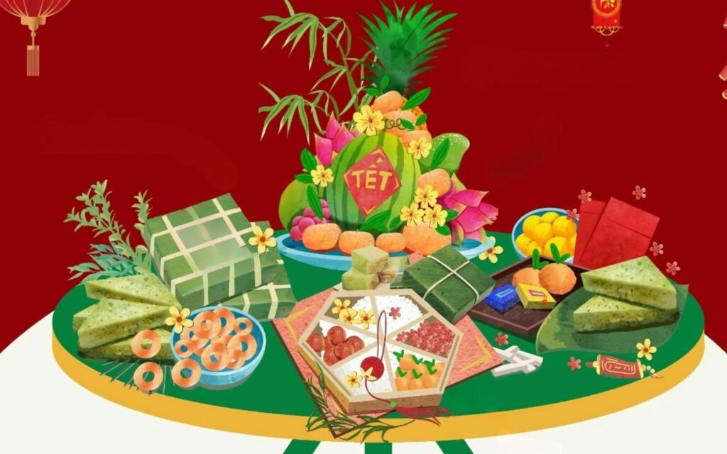 1000+ Background Tết Nguyên Đán 2025 đẹp nhất, miễn phí 30 Background Tết Nguyên Đán bánh chưng, bánh tét