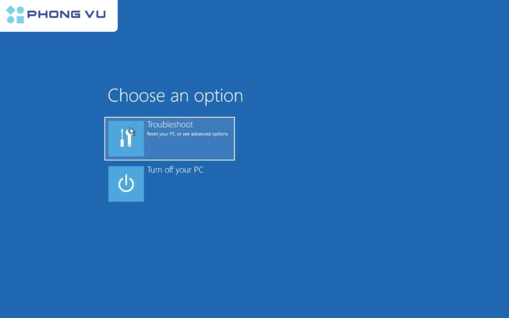 Chọn mục Troubleshoot.