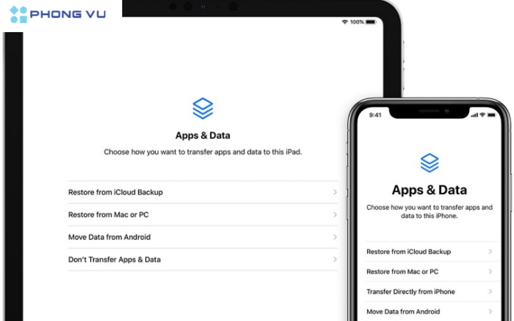  Làm theo hướng dẫn trên màn hình cho đến khi màn hình "Ứng dụng & Dữ liệu" xuất hiện.  Sau đó, chọn tùy chọn "Khôi phục từ Mac hoặc PC"
