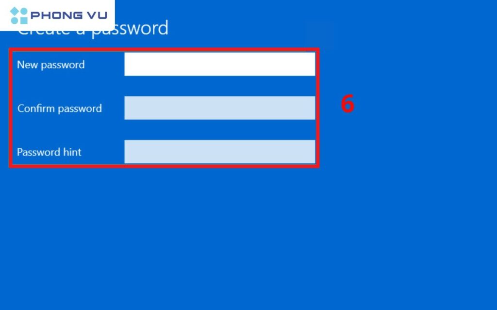 Nhập mật khẩu mới, xác nhận lại mật khẩu