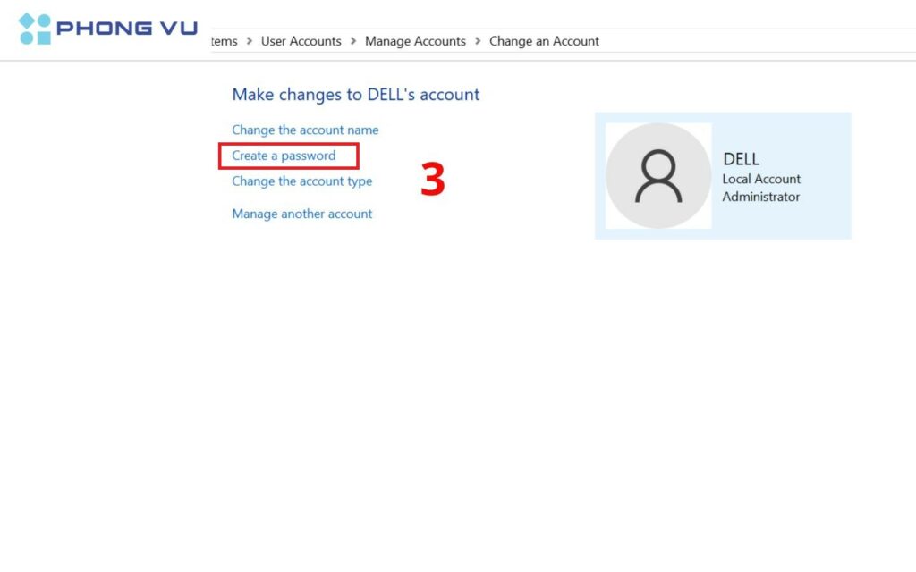 Chọn Create a password