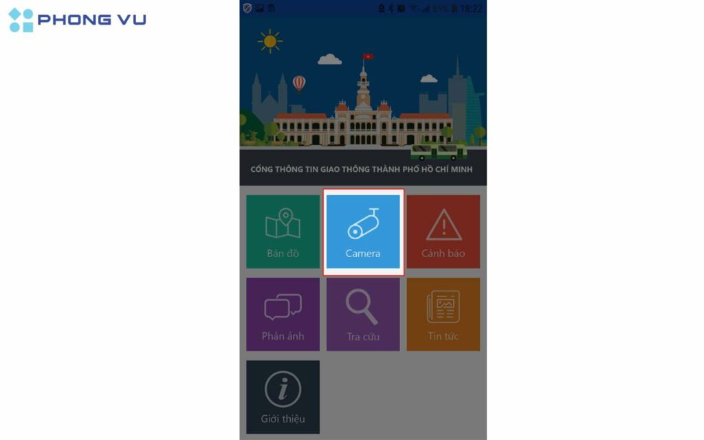 Chọn mục Camera.
