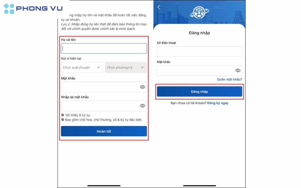 Đăng nhập lại vào ứng dụng.