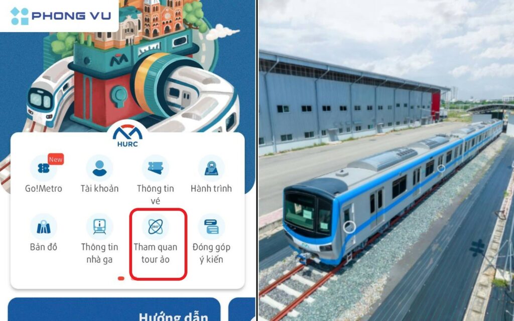Ứng dụng sẽ cung cấp một trải nghiệm tour ảo giúp bạn tham quan tàu Metro số 1 mà không cần di chuyển thực tế