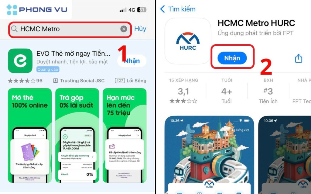 Truy cập cửa hàng ứng dụng trên điện thoại để tải app về