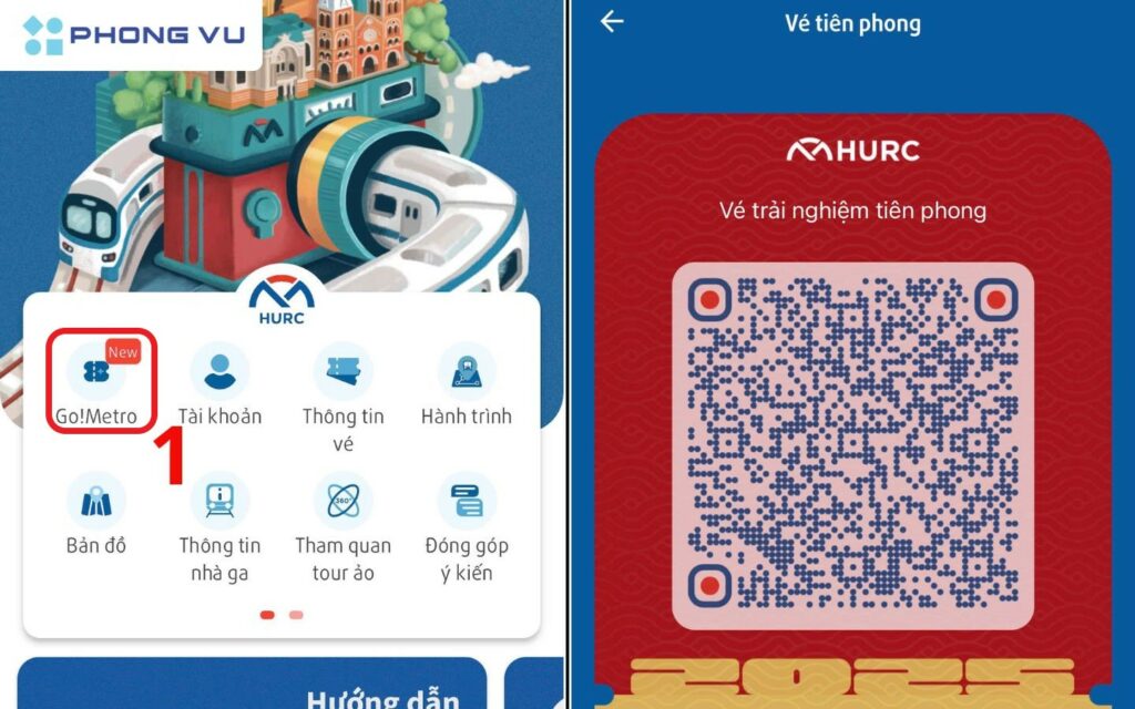 Tạo mã QR code lên tàu thay vé giấy qua mục Go!Metro