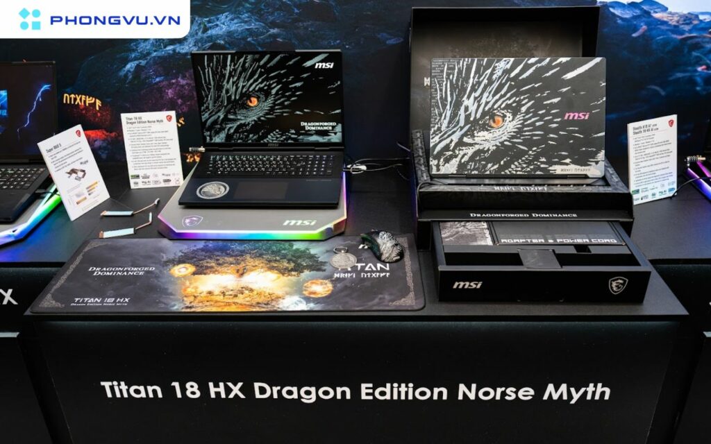MSI Titan 18 HX Dragon Edition Norse Myth là phiên bản đặc biệt với thiết kế tuyệt đẹp lấy cảm hứng từ thần thoại Bắc Âu