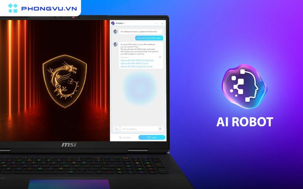 MSI AI Robot, giải pháp AI mới nhất được phát triển cùng NVIDIA, nay được tích hợp mô hình ngôn ngữ nhỏ chạy trực tiếp trên máy