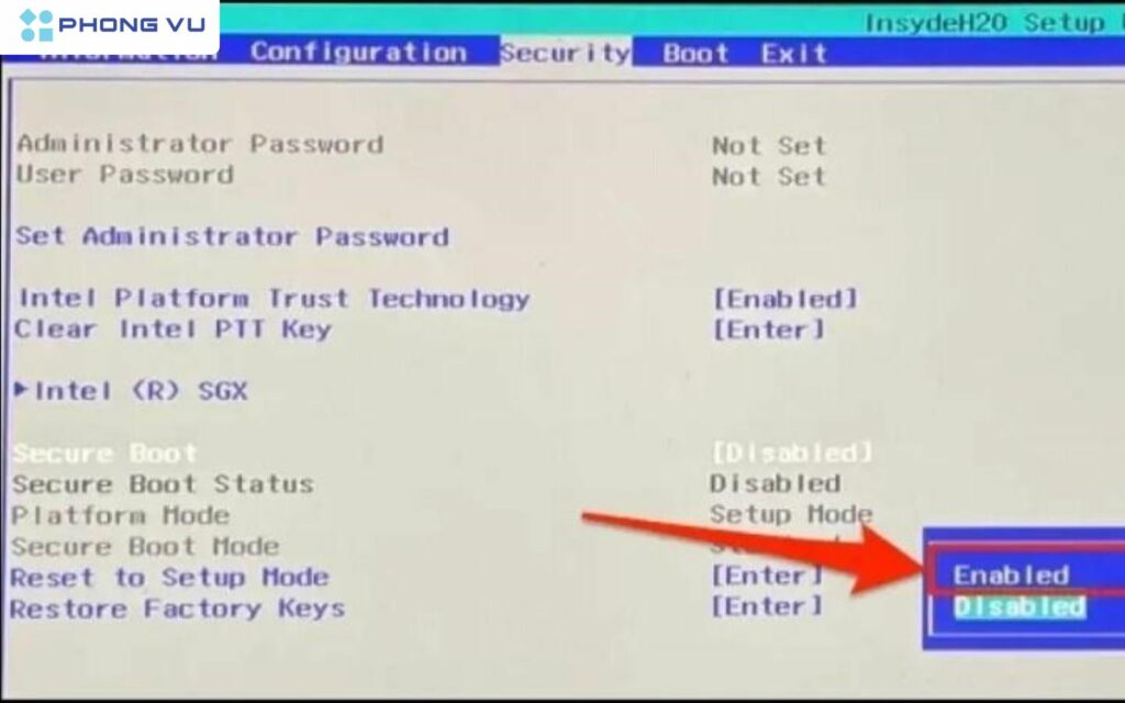 Việc tắt Secure Boot mở ra lỗ hổng cho các phần mềm độc hại khác.