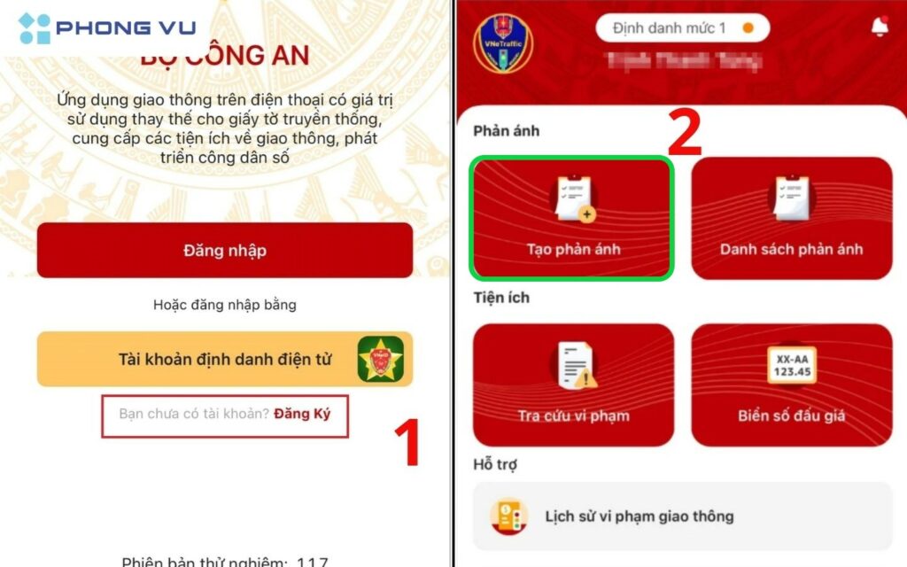 Cách gửi ảnh, gửi clip phản ánh vi phạm giao thông cho công an bằng VNeTraffic từ 1/1/2025 3 Tạo Phản ánh vi phạm giao thông