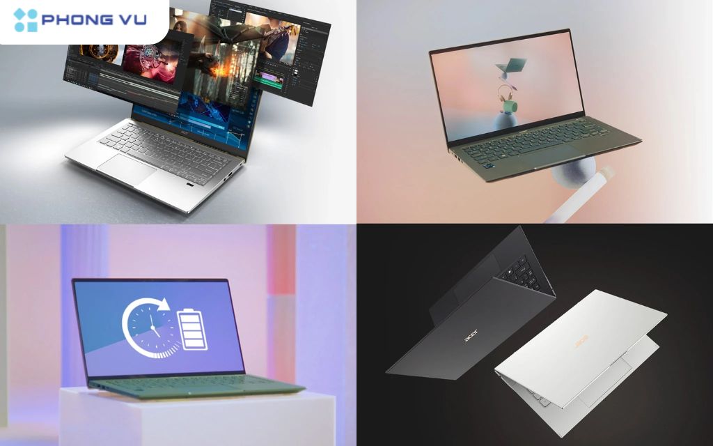  Acer nổi tiếng với những dòng laptop thiết kế đẹp mắt, gọn nhẹ, chắc chắn, phù hợp với nhiều phong cách