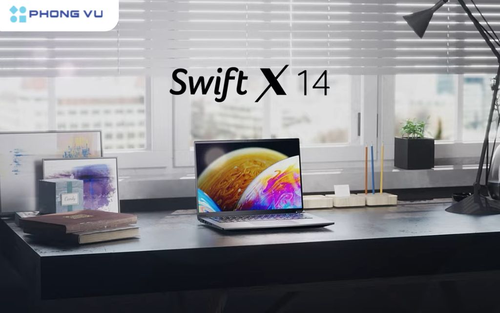 Swift X 14 được thiết kế với vật liệu thân thiện với môi trường, bao gồm touchpad làm từ nhựa tái chế từ đại dương, góp phần tạo nên một thiết kế bền vững và hiện đại 