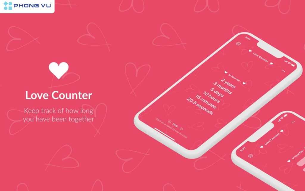 App  đếm ngày yêu cho điện thoại iPhone Love Counter – Days in Love