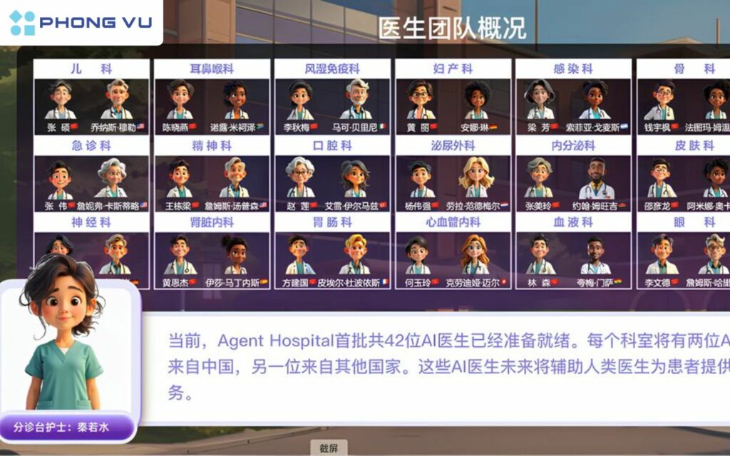 Có 42 bác sĩ AI phụ trách 21 chuyên khoa