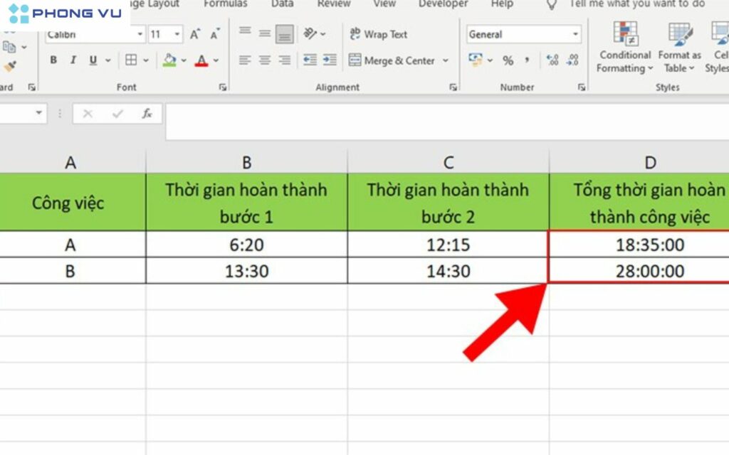 Sử dụng hàm TIME để tạo thời gian