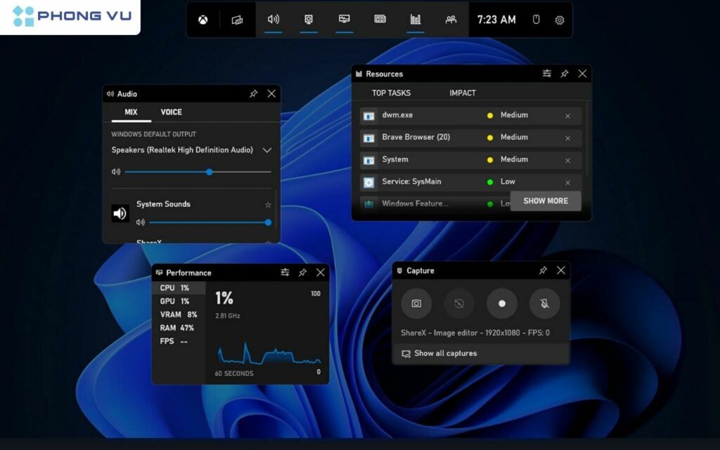 Game Bar là công cụ tích hợp sẵn trên Windows 11, ban đầu được thiết kế để hỗ trợ game thủ, nhưng bạn có thể sử dụng nó để quay màn hình bất kỳ ứng dụng nào.