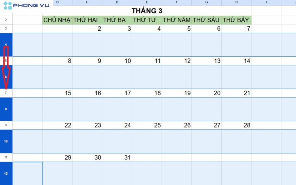 Căn chỉnh ô theo ý thích