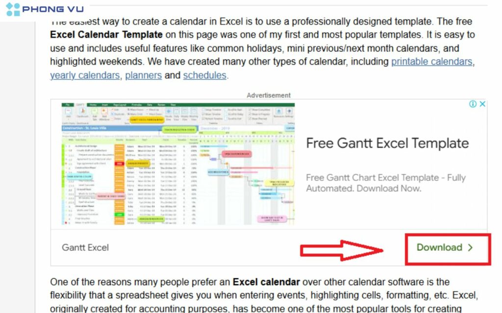 Tải mẫu lịch mà bạn thích về máy