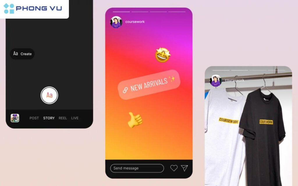 Chèn link vào story trên Instagram giúp đưa khách hàng đến ngay trang mua hàng .
