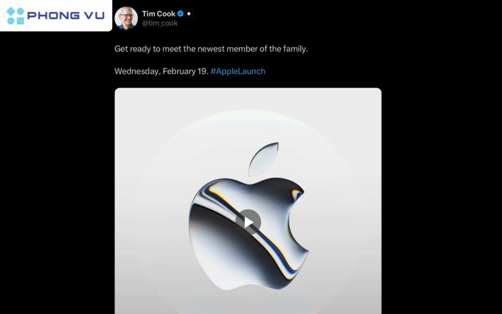 CEO Tim Cook xác nhận sự xuất hiện của một sản phẩm mới vào 19/2