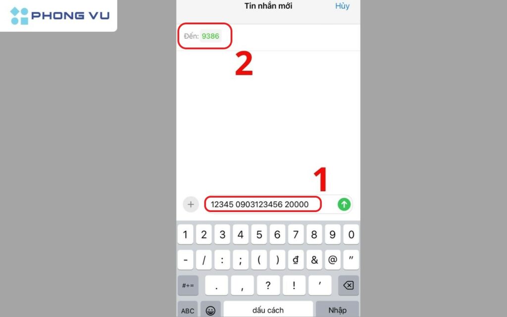 Chuyển tiền Mobi qua SMS 9386
