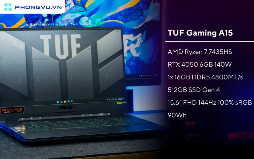 ASUS TUF Gaming A15 được trang bị cấu hình khá tốt trong phân khúc tầm trung