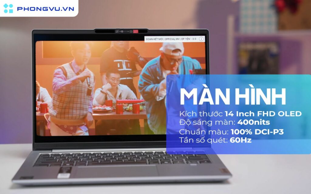 Lenovo trang bị cho IdeaPad Slim 5 14Q8X9 màn hình OLED 14 inch với độ chuẩn màu 100% DCI-P3