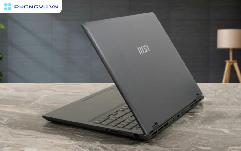 MSI Prestige 16 AI Studio B1V sở hữu thiết kế tối giản nhưng không kém phần sang trọng