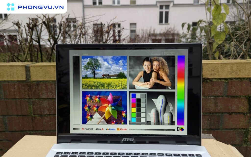 Sử dụng tấm nền IPS (có tùy chọn OLED), màn hình của MSI Prestige A16 AI+ cho góc nhìn rộng và màu sắc chính xác