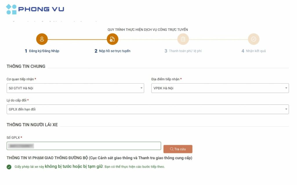 Khai báo các thông tin cá nhân vào khung tương ứng