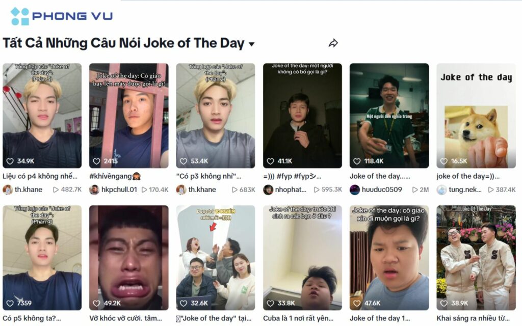 Trend xuất phát từ các cộng đồng mạng yêu thích sự hài hước và sáng tạo nội dung