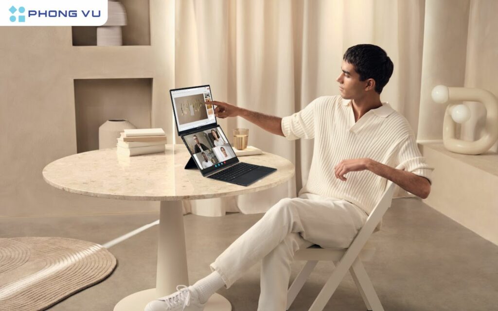 ASUS Zenbook Duo (UX8406CA): Quyền năng nhân đôi với Laptop hai màn hình OLED 3 laptop hai man hinh asus zenbook duo ux8406ca 4