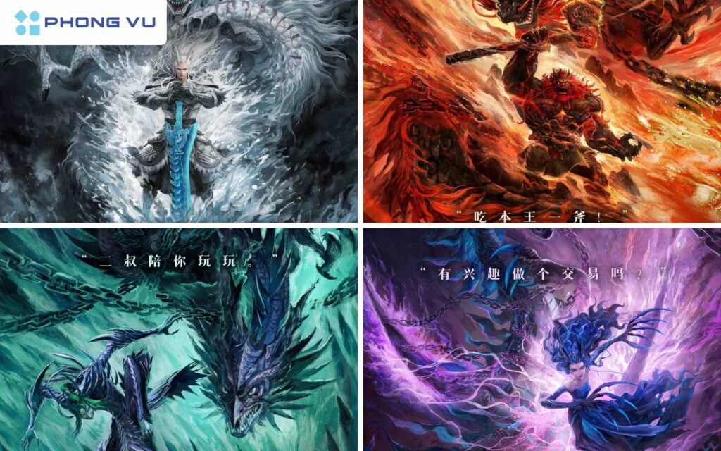 Bbốn vị vua rồng cai quản bốn vùng biển lớn