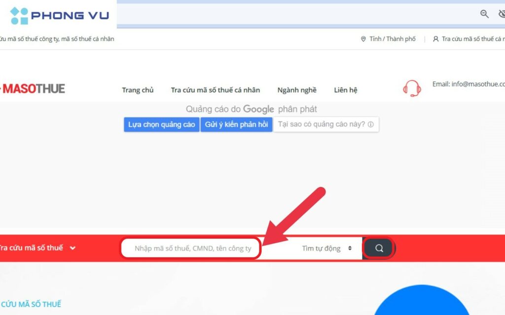 Tra cứu mã số thuế cá nhân trên trang web Masothue