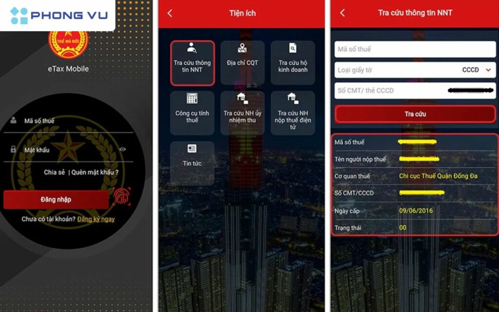 Tra cứu mã số thuế cá nhân qua ứng dụng eTax Mobile